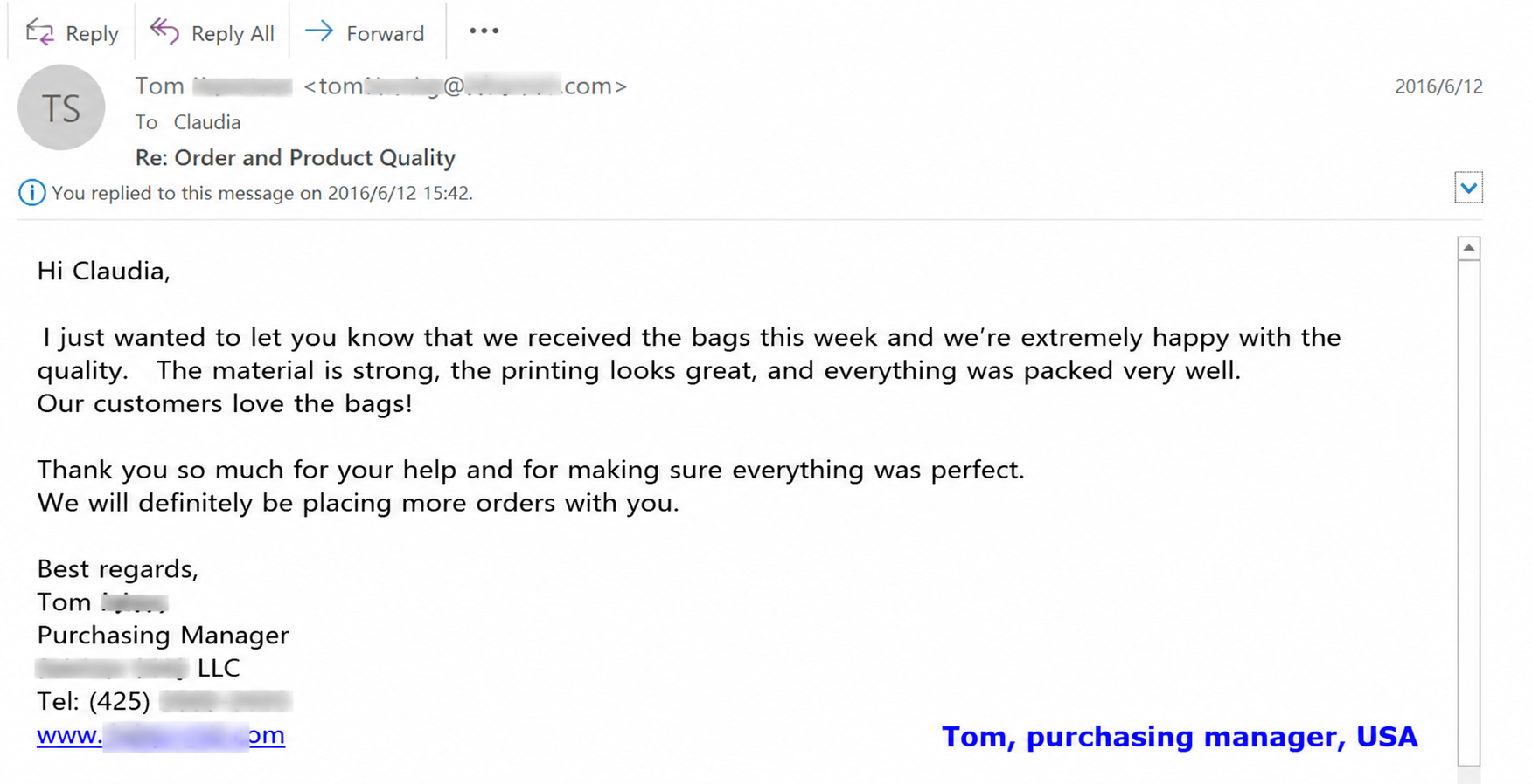 Customer email 3