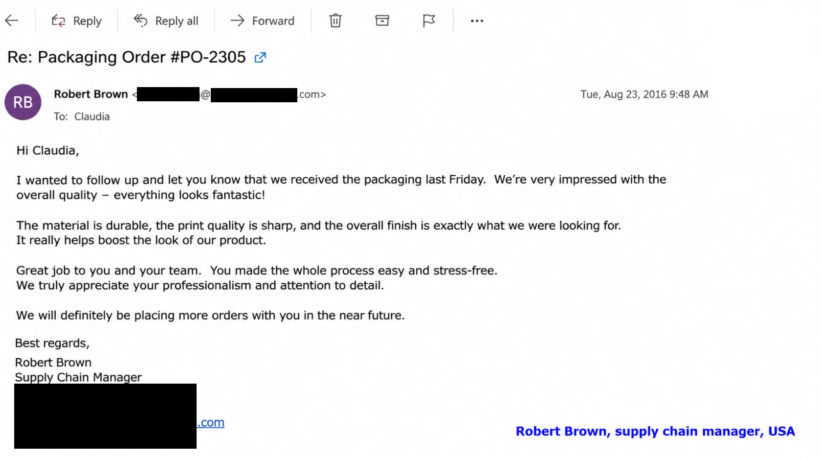 Customer email 6